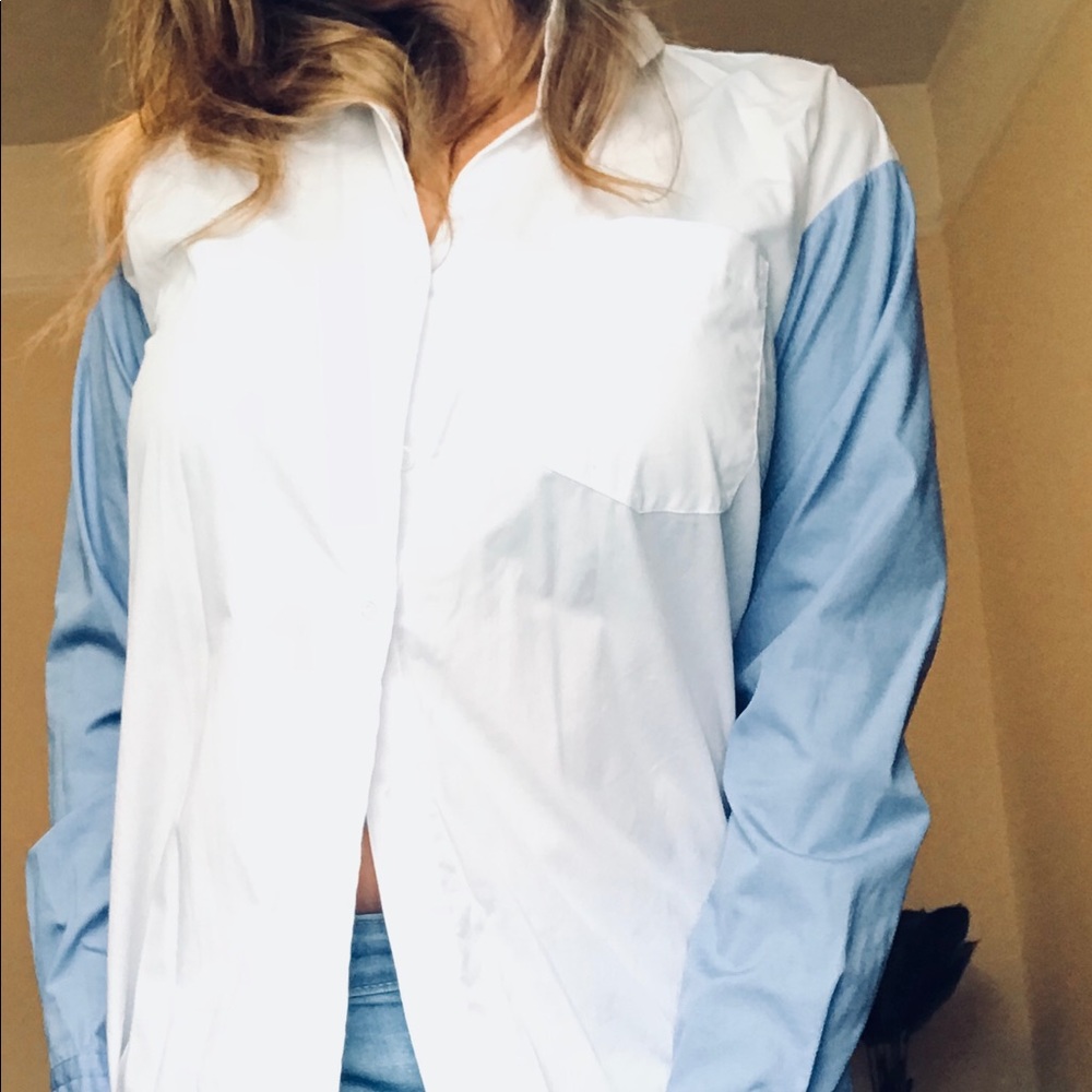 Oversized boyfriend style blouse!